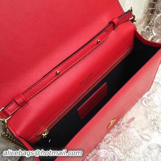 Classic Hot Yves Saint Laurent Monogramme Calf leather cross-body bag 2569 red