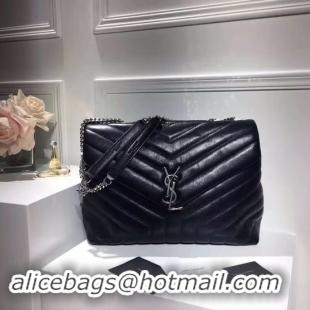 Popular Style SAINT LAURENT Loulou Monogram medium quilted leather shoulder bag 74558 black