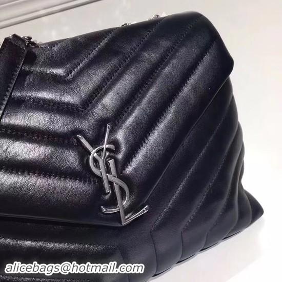 Popular Style SAINT LAURENT Loulou Monogram medium quilted leather shoulder bag 74558 black