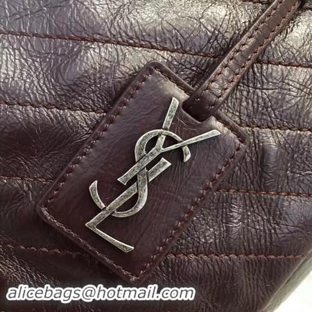 Discount Yves Saint Laurent Original Calfskin Leather NIKI SHOPPING BAG 5569 Wine