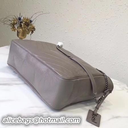 Top Design Yves Saint Laurent Original Calfskin Leather NIKI SHOPPING BAG 5569 grey