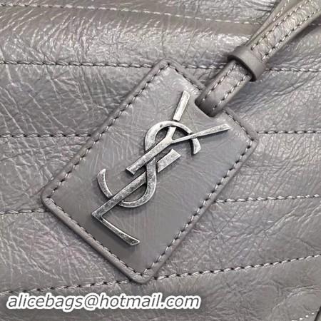 Top Design Yves Saint Laurent Original Calfskin Leather NIKI SHOPPING BAG 5569 grey