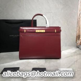 Discount Yves Saint Laurent Top Handle Bag Original Leather Y568702 Red