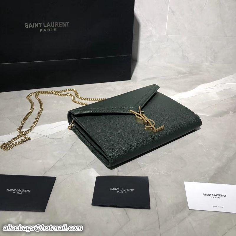 Grade Yves Saint Laurent Original Leather Shoulder Bag Y582334 Green