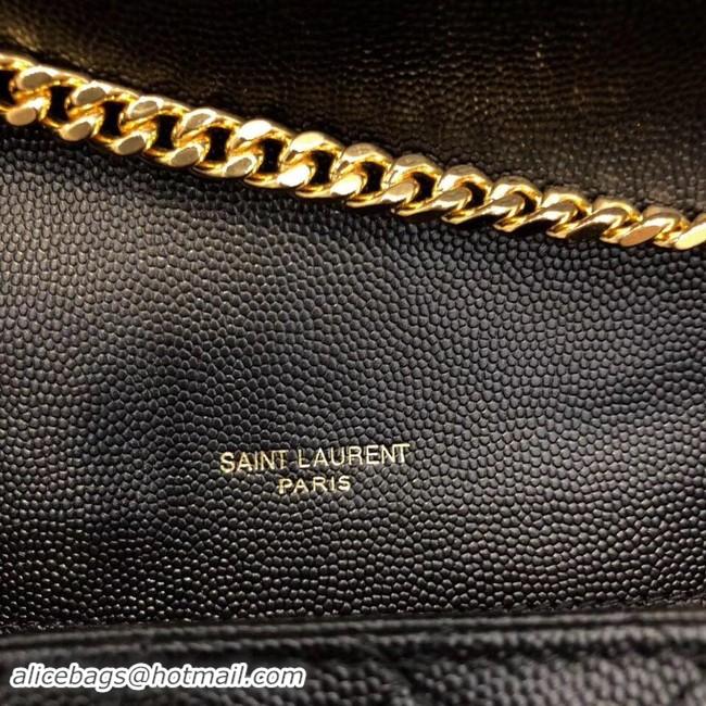 Fashion YSL ENVELOPE SMALL IN MIX MATELASSEGRAIN DE POUDRE EMBOSSED LEATHER 19207 BLACK