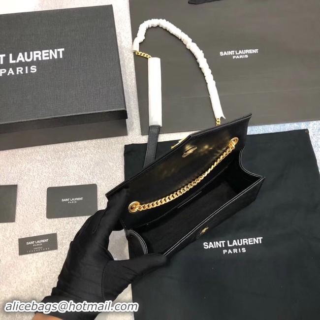 Fashion YSL ENVELOPE SMALL IN MIX MATELASSEGRAIN DE POUDRE EMBOSSED LEATHER 19207 BLACK