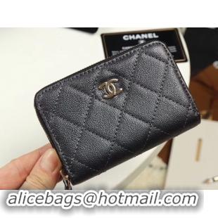 Pretty Style Chanel classic card holder Grained Calfskin & Gold-Tone Metal A69271 black