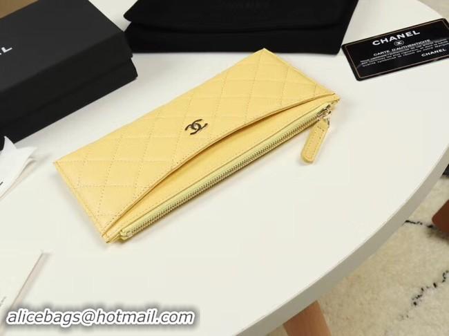 Discount Chanel Calfskin Leather & Gold-Tone Metal A84107 yellow