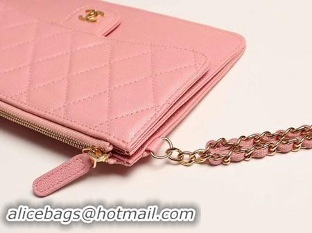 Classic Chanel classic pouch with handle Lambskin & Gold-Tone Metal AP0364 pink