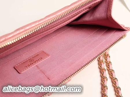 Classic Chanel classic pouch with handle Lambskin & Gold-Tone Metal AP0364 pink