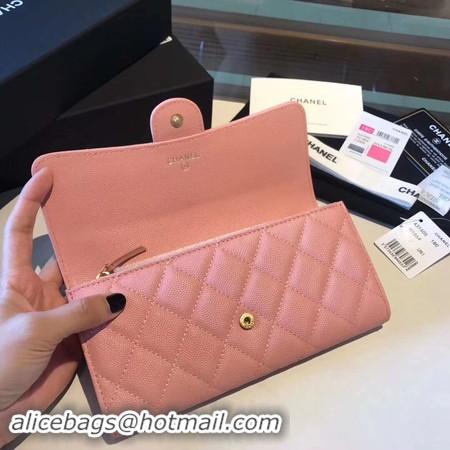 Cheap Price Chanel long flap wallet A80759 pink