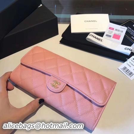 Cheap Price Chanel long flap wallet A80759 pink