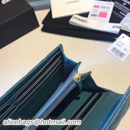 Luxury Chanel long flap wallet A80759 blue