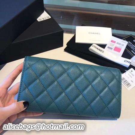 Luxury Chanel long flap wallet A80759 blue