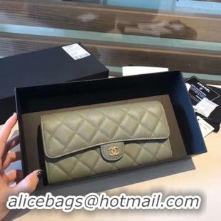 Best Product Chanel long flap wallet A80759 Green