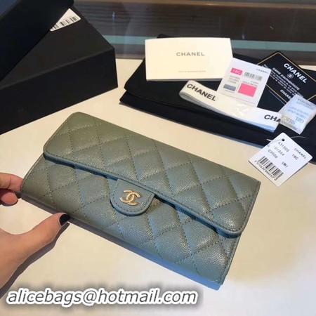 Best Product Chanel long flap wallet A80759 Green