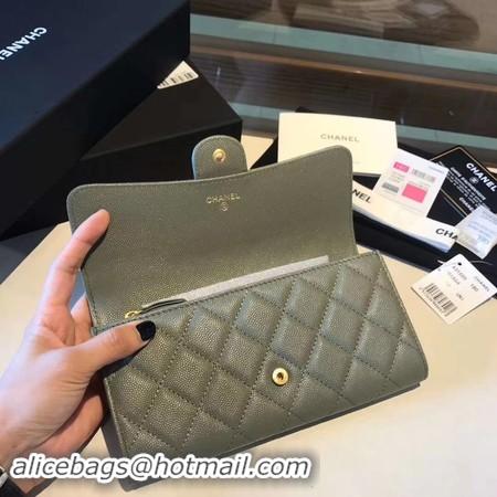 Best Product Chanel long flap wallet A80759 Green