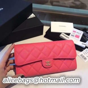 Good Quality Chanel long flap wallet A80759 Rose