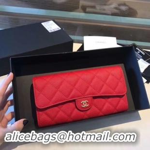 Grade Quality Chanel long flap wallet A80759 red