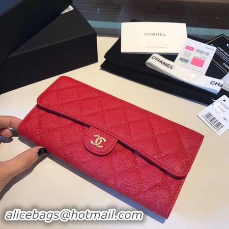 Grade Quality Chanel long flap wallet A80759 red