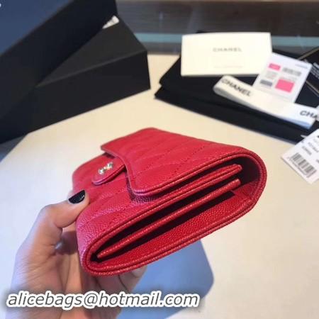 Grade Quality Chanel long flap wallet A80759 red