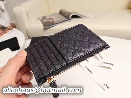 Classic Chanel classic card holder AP0374 black