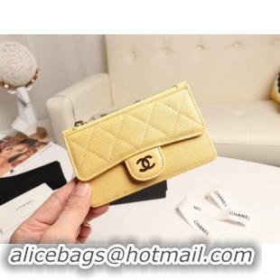 Top Grade Chanel classic card holder AP0374 yellow