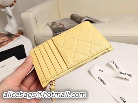 Top Grade Chanel classic card holder AP0374 yellow