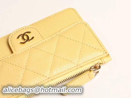 Top Grade Chanel classic card holder AP0374 yellow