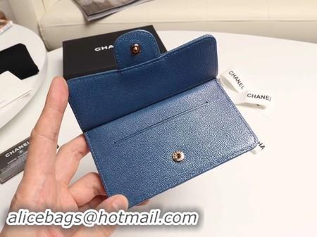 Charming Chanel classic card holder AP0374 blue