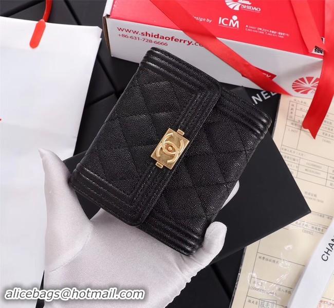 Good Product Chanel Calfskin Leather & Gold-Tone Metal A80734 black