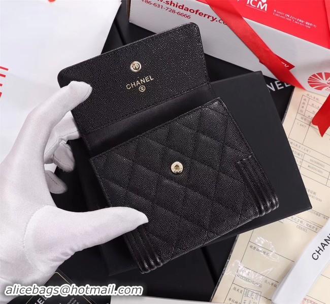 Good Product Chanel Calfskin Leather & Gold-Tone Metal A80734 black