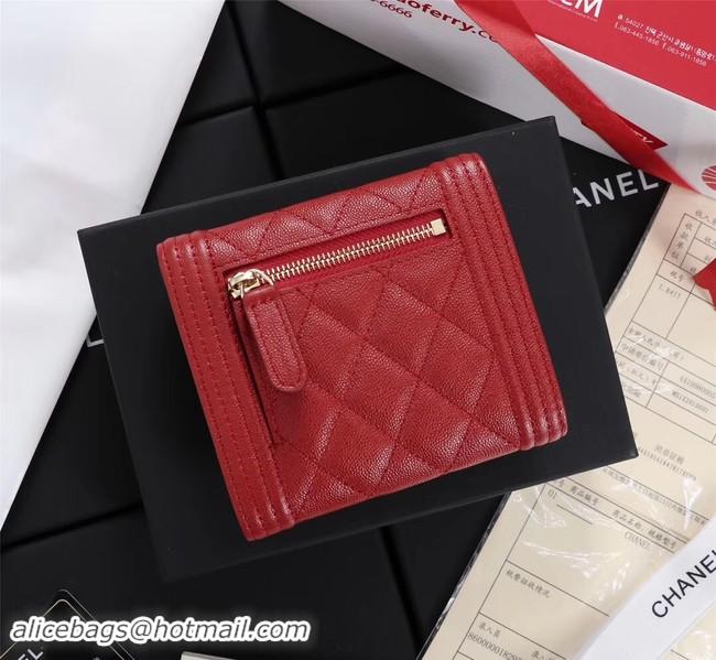 Discount Chanel Calfskin Leather & Gold-Tone Metal A80734 red