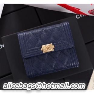 Trendy Design Chanel Calfskin Leather & Gold-Tone Metal A80734 blue