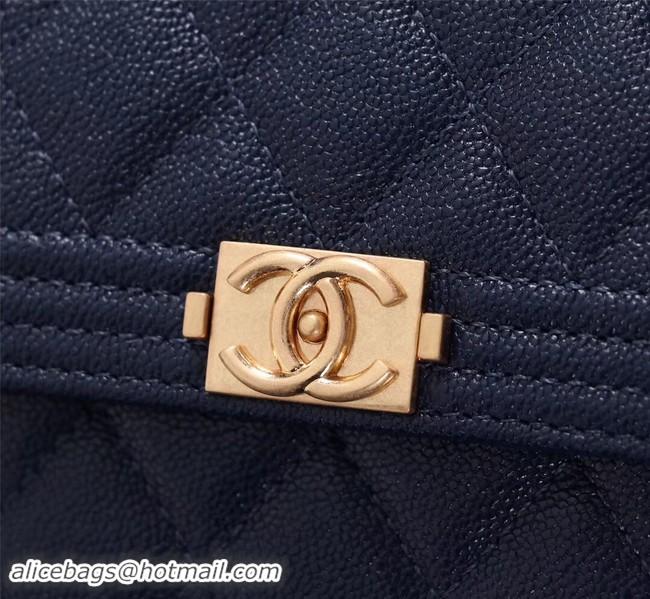 Trendy Design Chanel Calfskin Leather & Gold-Tone Metal A80734 blue