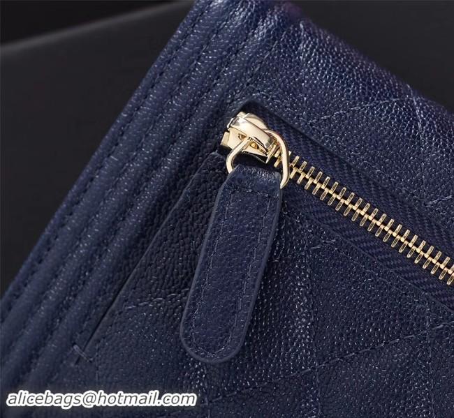 Trendy Design Chanel Calfskin Leather & Gold-Tone Metal A80734 blue