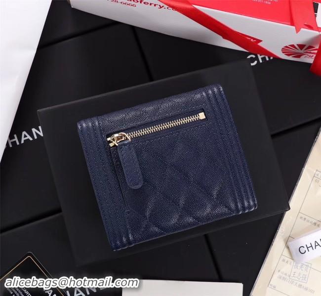 Trendy Design Chanel Calfskin Leather & Gold-Tone Metal A80734 blue