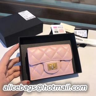 Grade Chanel classic wallet Calfskin & Gold-Tone Metal A80234 pink