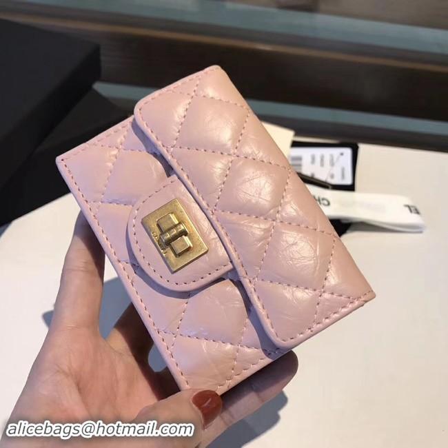 Grade Chanel classic wallet Calfskin & Gold-Tone Metal A80234 pink