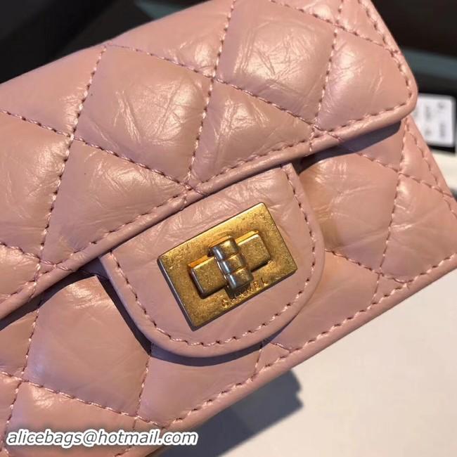 Grade Chanel classic wallet Calfskin & Gold-Tone Metal A80234 pink