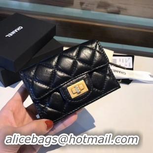 Low Price Chanel classic wallet Calfskin & Gold-Tone Metal A80234 black