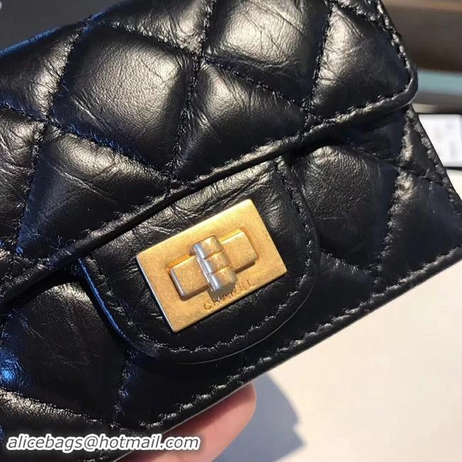 Low Price Chanel classic wallet Calfskin & Gold-Tone Metal A80234 black