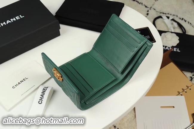 High Quality Chanel Calfskin Leather & Gold-Tone Metal A80734 green