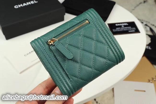 High Quality Chanel Calfskin Leather & Gold-Tone Metal A80734 green