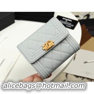 Top Quality Chanel Calfskin Leather & Gold-Tone Metal A80734 grey