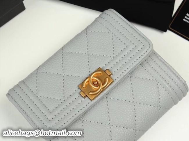 Top Quality Chanel Calfskin Leather & Gold-Tone Metal A80734 grey