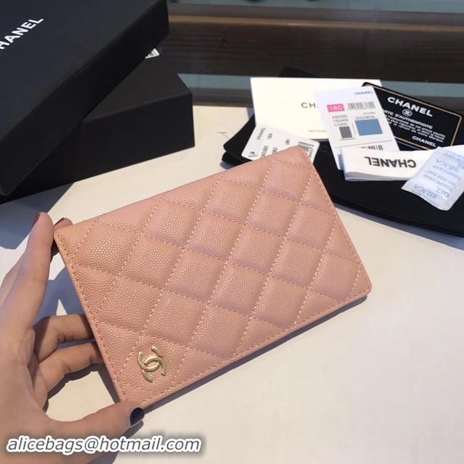 Discount Chanel Calfskin Leather & Gold-Tone Metal Wallet A80385 Pink