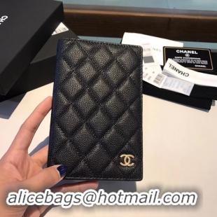 Classic Chanel Calfskin Leather & Gold-Tone Metal Wallet A80385 Black