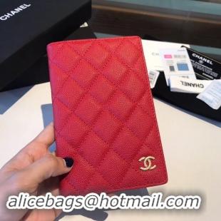 Best Quality Chanel Calfskin Leather & Gold-Tone Metal Wallet A80385 Red