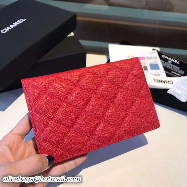 Best Quality Chanel Calfskin Leather & Gold-Tone Metal Wallet A80385 Red